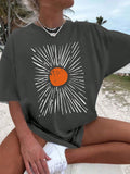 This Women's Casual Sunny Graphic T-Shirt is the perfect addition to your summer wardrobe. Made of comfortable and breathable fabric, it features a stylish graphic design that adds a touch of effortless style to any outfit. Perfect for any casual occasion, this t-shirt is a must-have for summer.