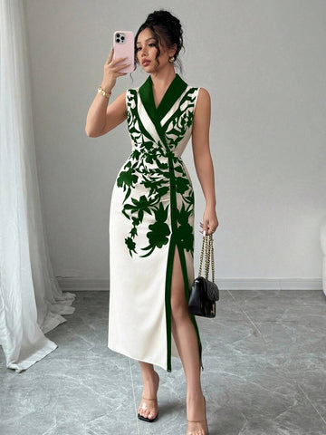 Embrace effortless elegance with this stunning floral printed summer dress. Featuring a graceful slit waist design, this piece combines timeless style with modern sophistication. The vibrant floral pattern brings a fresh, feminine touch perfect for warm-weather occasions—from casual outings to garden parties. Crafted for comfort and movement, this dress flatters every silhouette while keeping you cool and confident. A versatile wardrobe essential that transitions seamlessly from day to evening.