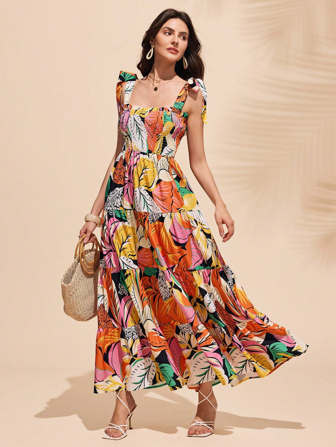 Add a touch of elegance to any occasion with our Women's Floral Swing Dress! The ruffle hem adds a playful twist to this chic slip dress. Perfect for all occasions, this dress is the ultimate combination of style and comfort. Get ready to turn heads and have fun in this flirty and fashionable piece!