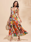 Add a touch of elegance to any occasion with our Women's Floral Swing Dress! The ruffle hem adds a playful twist to this chic slip dress. Perfect for all occasions, this dress is the ultimate combination of style and comfort. Get ready to turn heads and have fun in this flirty and fashionable piece!