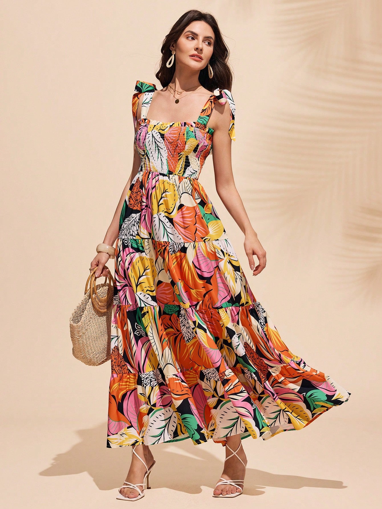 Add a touch of elegance to any occasion with our Women's Floral Swing Dress! The ruffle hem adds a playful twist to this chic slip dress. Perfect for all occasions, this dress is the ultimate combination of style and comfort. Get ready to turn heads and have fun in this flirty and fashionable piece!