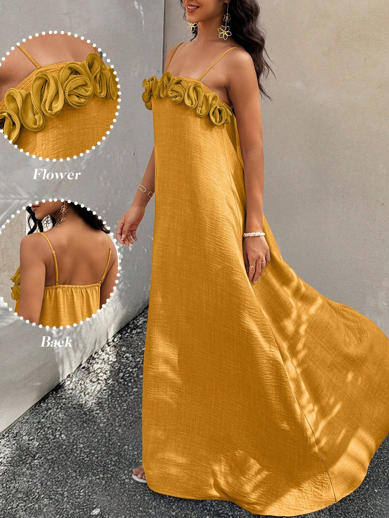 Get ready to turn heads with our Women's Floral Camisole A-Line Dress! This versatile dress is a must-have for your vacation wardrobe, perfect for a day on the beach or a night out. The flowy A-line silhouette and vibrant floral print will keep you feeling cool and stylish all day long. Say yes to effortless, casual chic!