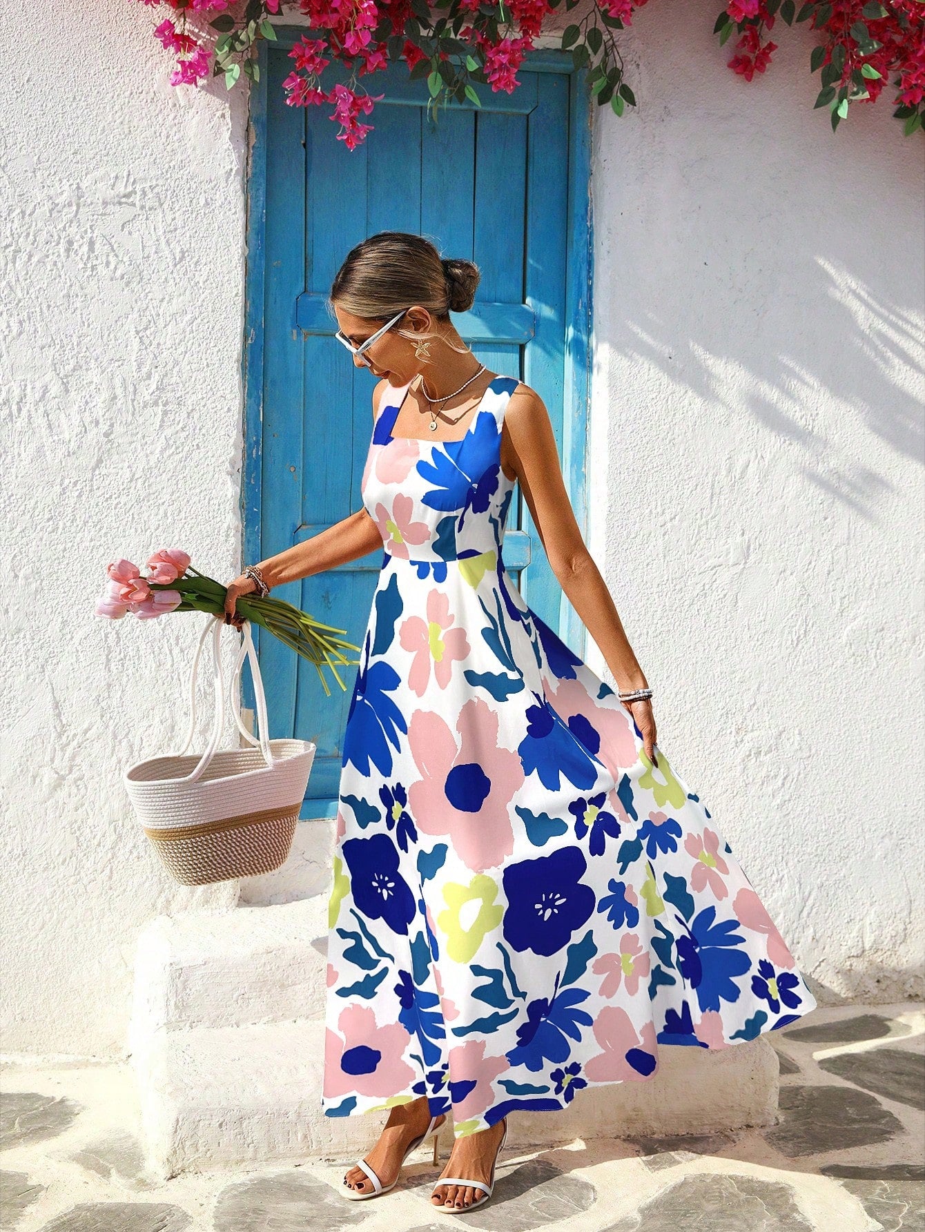 Women's Floral Print Maxi Dress - Perfect Casual Wear for Summer Vacat – CANARY HOUZE