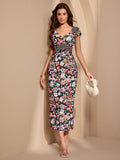 Look effortlessly chic with our Women's Floral Print Wrap V-Neck Dress! This soft and stylish dress features a flattering wrap design and a delicate floral print, perfect for any occasion. It's fitted to accentuate your curves and radiate elegance. So why settle for boring when you can bloom with this dress!