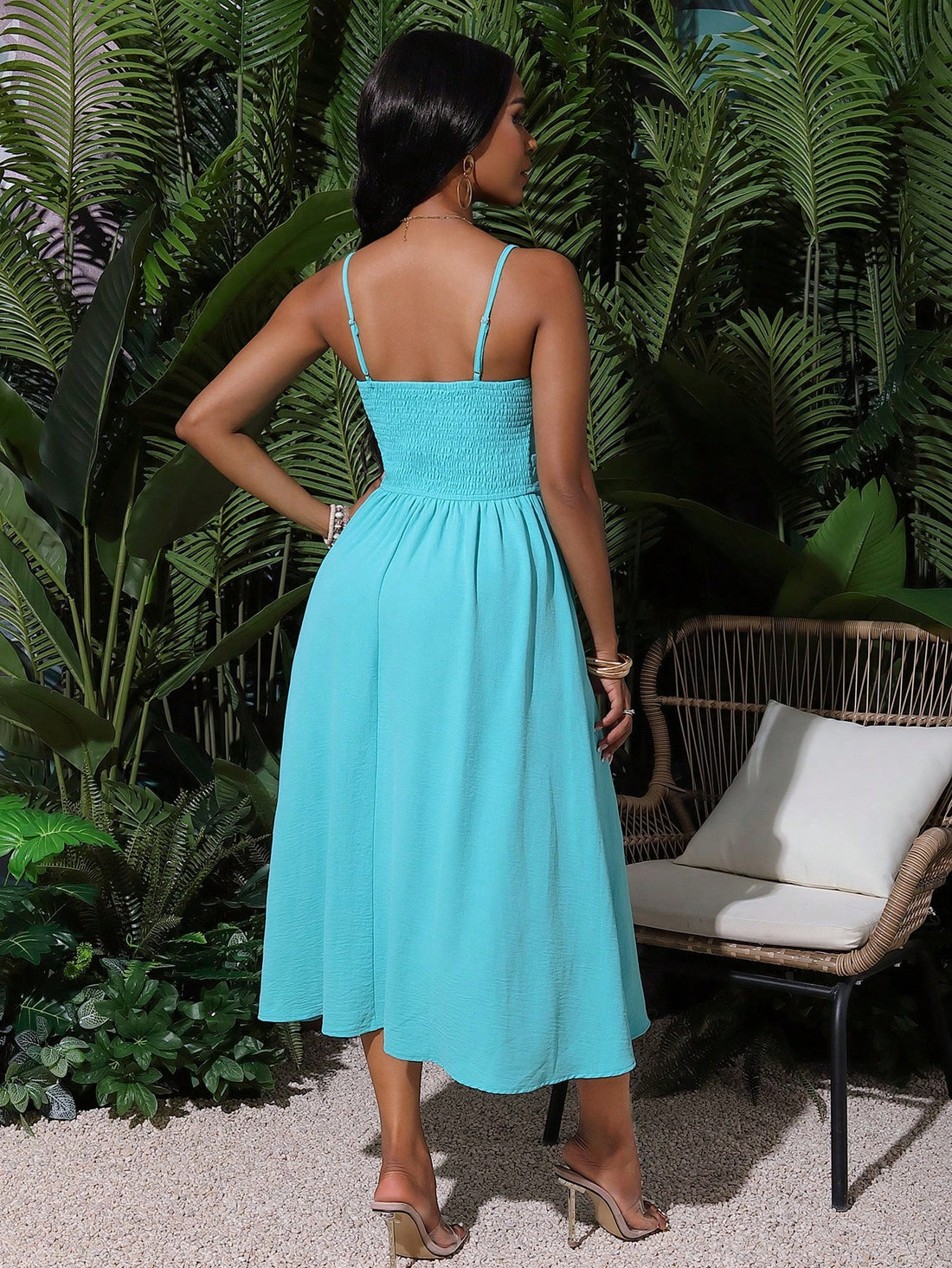 Get ready to turn heads this holiday season with our Women's Holiday Maxi Dress! Featuring elegant spaghetti straps and a beautiful solid mint green color, this dress will make you feel confident and stylish at any event. Perfect for any holiday party or formal occasion!