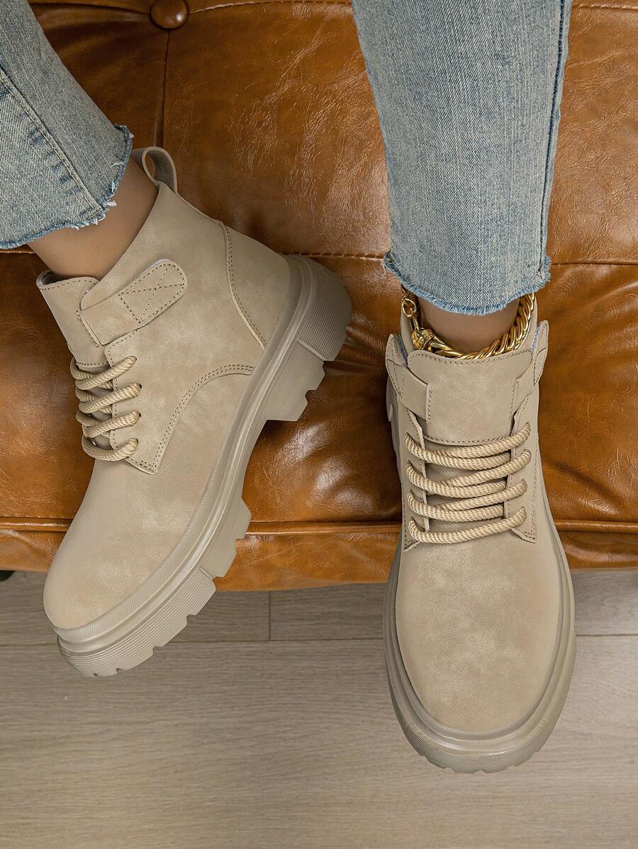 Step into fall with these Women’s Minimalist Lace-Up Combat Boots that blend edgy style and outdoor-ready comfort. Perfect for crisp autumn days, these ankle boots feature a sleek, minimalist design with sturdy laces for a secure fit. Whether you’re exploring the city streets or heading out on a weekend adventure, they add a playful twist to any outfit while keeping your feet cozy and confident. Embrace the season with boots that are as versatile as your plans!