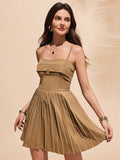 Looking sharp and feeling fabulous - that's what this Women's Slim Fit Pleated Slip Dress is all about! With its sleek and slim fit design, this dress is perfect for stylish and chic evening wear. The pleated detailing adds a touch of elegance, making you stand out at any event.