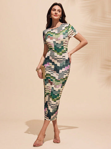 Get ready to turn heads with our Women's Slim Fit Printed Mid-Length Dress! With an elegant round neck style and a flattering slim fit, this dress is perfect for any occasion. The unique print adds a touch of fun and personality to your outfit. Stand out from the crowd in style!