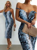 Step out in style with this playful Women's Snake Print Spaghetti Strap Party Dress, designed to turn heads at autumn concerts and celebrations. The bold snake print adds a daring edge, while the delicate spaghetti straps keep it flirty and fun. Lightweight and easy to layer, it’s your go-to piece for dancing the night away or cozying up under a jacket when the temperature drops. Perfectly combining attitude and comfort, this dress ensures you’ll be party-ready wherever the season takes you.
