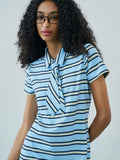 Add a splash of fun to your wardrobe with this Women's Striped Bowknot Casual Mini Dress. Featuring playful stripes and a charming bowknot detail, this short-sleeve dress is perfect for everyday adventures. Its breezy mini length keeps you cool and stylish, making it an easy choice for casual outings or spontaneous plans. Embrace effortless fashion with a touch of whimsy!