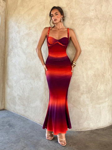 Turn heads at every beach festival with this Women’s Stylish Tie-Dye Bodycon Mermaid Dress. Designed to hug your curves and flare out gracefully, its vibrant tie-dye pattern captures the lively spirit of spring and summer. Lightweight and breathable, it keeps you cool while making a bold statement. Perfect for dancing under the sun or strolling along the shore, this dress blends playful style with effortless comfort. Embrace vibrancy and let your beach look shine!