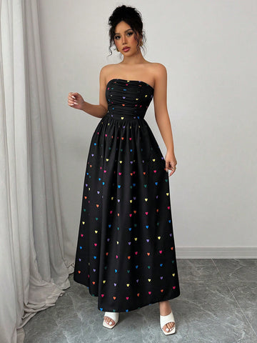 Turn heads this Valentine’s Day with our Women’s Heart Print Maxi Cami Dress. Flowing and feminine, it’s designed to make romance effortless with its sweet heart pattern and breezy silhouette. Perfect for date nights or festive celebrations, this dress brings charm and comfort together for a day filled with love and smiles.