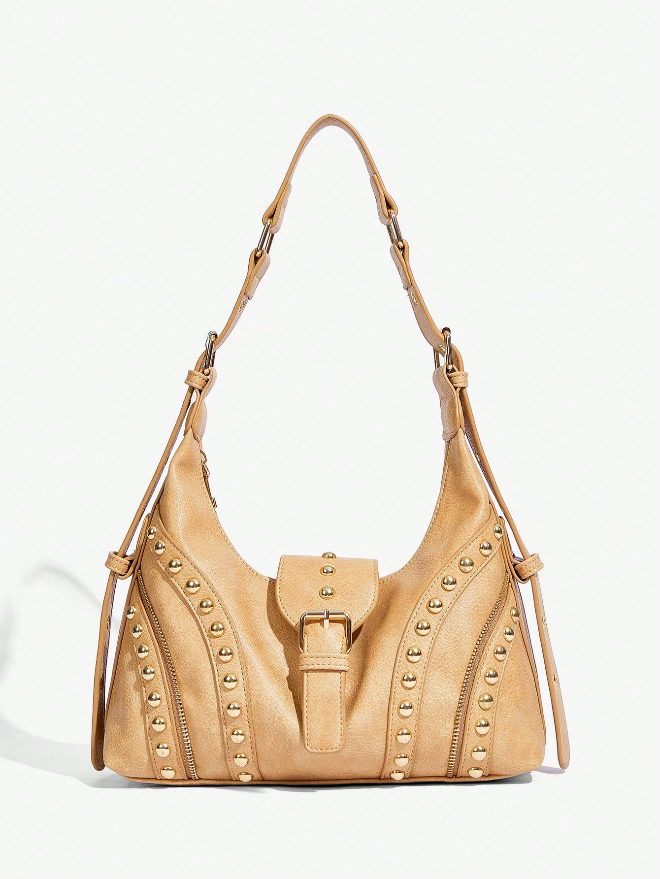 Experience timeless style with this Women's Vintage Street Style Rivet Motorcycle Shoulder Bag. Made with high-quality materials and featuring sleek rivet accents, this bag is the perfect addition to your wardrobe. Its spacious design allows for easy organization, making it a practical and stylish choice for any occasion.