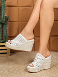 Step into summer fun with these Woven Hollow-Out Platform Wedge Slide Sandals! Their chunky platform adds a playful boost, while the breathable woven design keeps your feet cool and comfy all day. Perfect for beach days or casual strolls, these versatile slippers bring effortless style and a touch of whimsy to every outfit.
