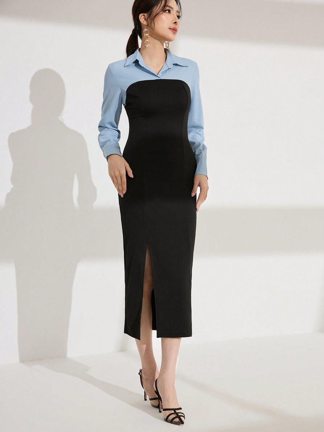 Elevate your everyday style with this woven splice shirt collar dress. Featuring effortless minimalist design, this dress exudes elegance without trying too hard. Perfect for any occasion, this dress is a must-have for any fashion-forward individual looking to make a statement!