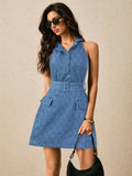 Step back into the Y2K era with this playful denim dress designed for sunny days and carefree vibes. Its sleeveless cut and button-front detail add a touch of vintage charm, making it perfect for casual summer outings or weekend adventures. Lightweight and effortlessly stylish, this dress brings a fun, nostalgic twist to your warm-weather wardrobe.