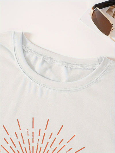 Sun-Kissed Casual: Women's Short Sleeve Neck T-Shirt for Effortless Style