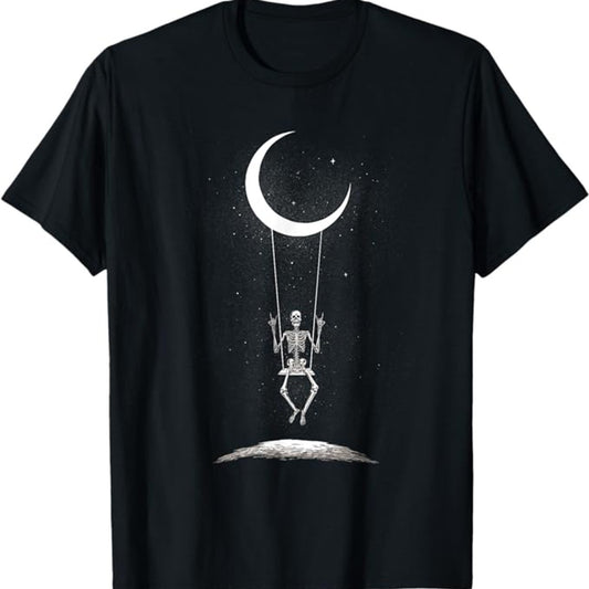 Spooky Skeleton Print Men's Graphic Tee: Perfect for Halloween and Outdoor Fun