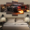 City Night Lights: 5-Piece Frameless Canvas Wall Art Set for Chic Home Decor