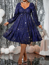 Shine Bright This Autumn: Plus Size Gold Foil Fabric Dress