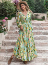 Chic Bohemian Floral Lantern Sleeve Dress for Effortless Holiday Style