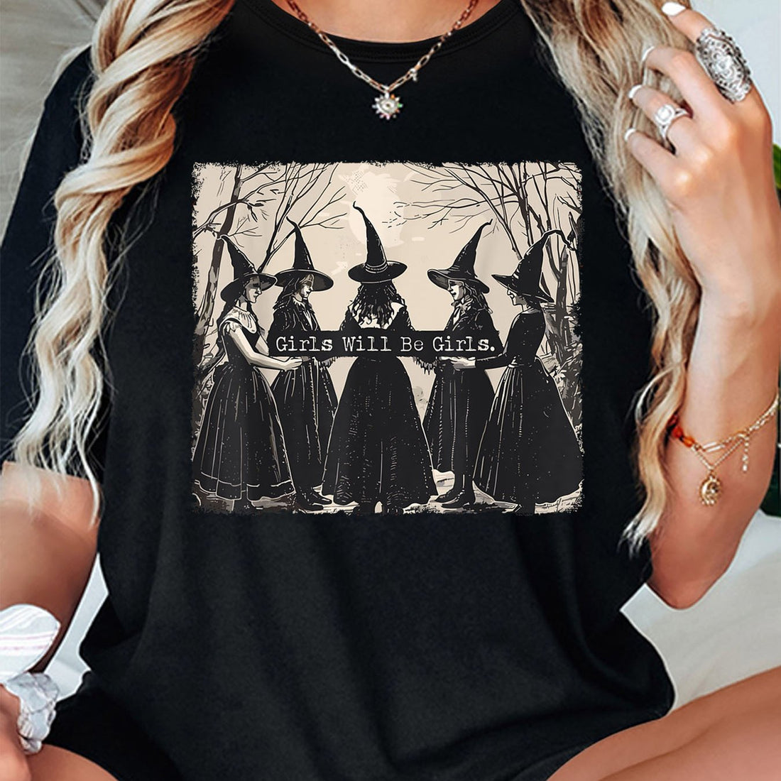 Experience the enchanting combination of nature and magic with our Witchy Forest Vibes T-Shirt for girls. Perfect for spring and summer, this crew neck t-shirt is made with high quality material for comfort and style. Channel your inner witch and embrace the forest vibes wherever you go.