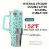 Leopard Tumbler 40oz, Portable Car Tumbler, Leakproof Water Bottle - Perfect for Outdoor Camping & Traveling