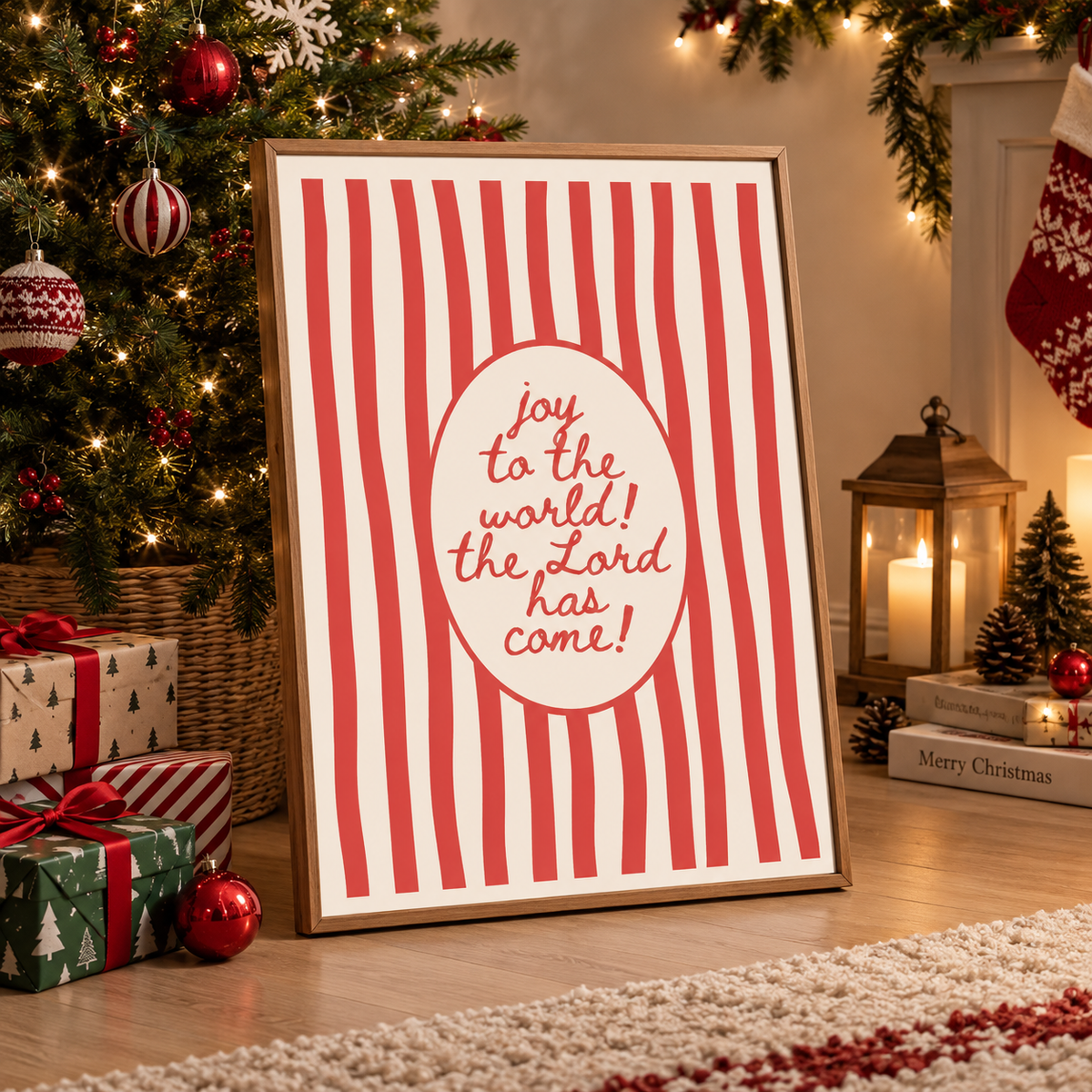 Joy to the World Christian Christmas canvas art