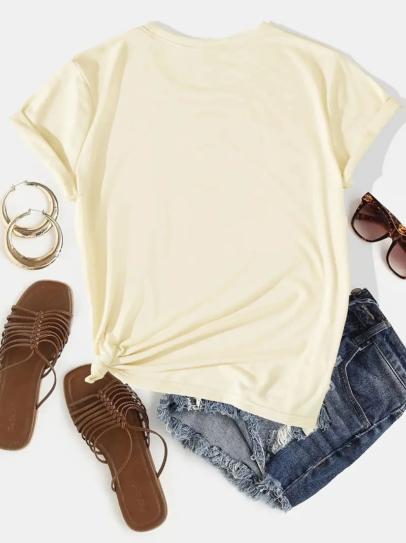 Elevate your wardrobe with our stylish and comfortable Letter and Lion Print Women's T-Shirt. Crafted from premium polyester, this tee features a trendy letter and lion print on a classic crew neck design. Stay comfortable and fashionable all day long.