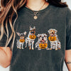 Frightfully Fun Halloween Pets Neck T-Shirt: Casual Short Sleeve Top for Women's Clothing