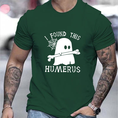 Humerus Letter Ghost Graphic Print Men's Tee: Summer Style Statement