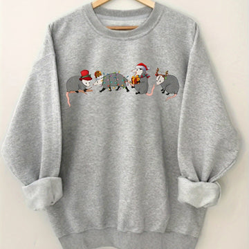 Warm and Festive: Christmas Print Women's Sweatshirt - Casual Crew Neck, Soft Polyester