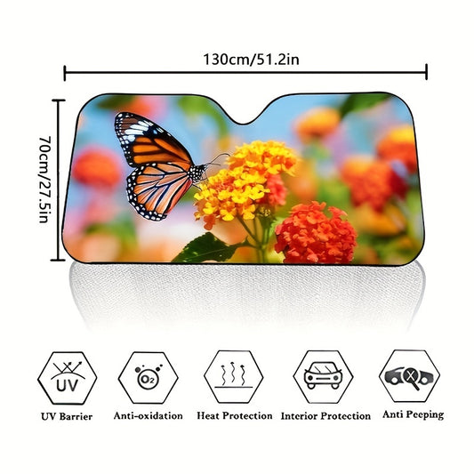Stay Cool on the Go: Protect and Keep Your Vehicle Cool with the Foldable Butterfly Car Windshield Sun Shade