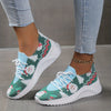 Festive and Funky: Women's Cartoon Santa Claus Print Sneakers - Comfy Christmas Shoes for the Holiday Spirit