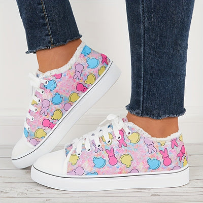 These Bunny Print Sneakers for Women offer an ingenious combination of style and comfort thanks to their high-quality canvas material and unique bunny print design. A lightweight insole ensures all-day wearability, while the slip-resistant outsole makes them perfect for any activity.
