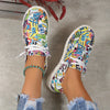 Colorful Graffiti Street Style Women's Canvas Shoes - Lightweight, Comfortable, and Stylish - Anti-Slip Lace-Up Walking Shoes