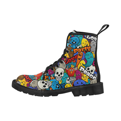Cute Monster Boots, Funny Cartoon Martin Boots for Women