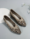 Leopard Chic: Women's Stylish Pointed Toe Slip-On Flats for Effortless Casual Elegance