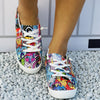 Women's Colorful Cartoon Leopard Print Slip-On Canvas Shoes: Comfy and Versatile Non-Slip Flats