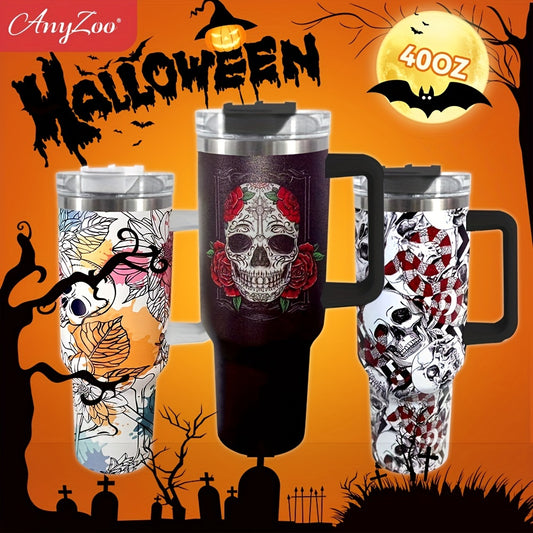 Our 40Oz Halloween Horror Skull Tumbler is built for durability and functionality. This portable drinking cup is designed for car, home, office, and travel, making it an ideal accessory for summer drinkware and home kitchen items. The perfect Halloween birthday gift for family and friends.