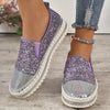 Sparkle and Shine in These Rhinestone Glitter Loafers: The Perfect Fashionable and Comfortable Slip-On Shoes for Women