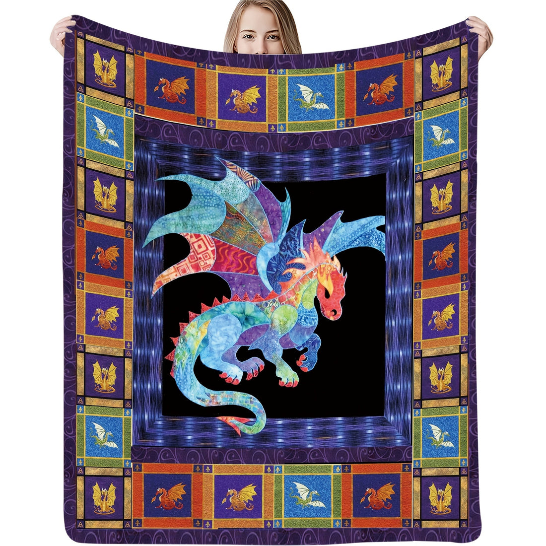 This Dragon Blanket is the perfect gift for any dragon lover. Crafted from soft flannel fabric, the blanket features a vibrant, colorful design of a dragon. Enjoy cuddling up with the Dragon Blanket for a cozy and comforting experience.