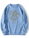 Women's Frog, Mushroom and Letter Print Sweatshirt - Casual Long Sleeve Crew Neck Pullover for Spring & Fall