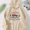 Vintage Christmas Graphic Print Loose Hoodie: Cozy and Festive Women's Sweatshirt