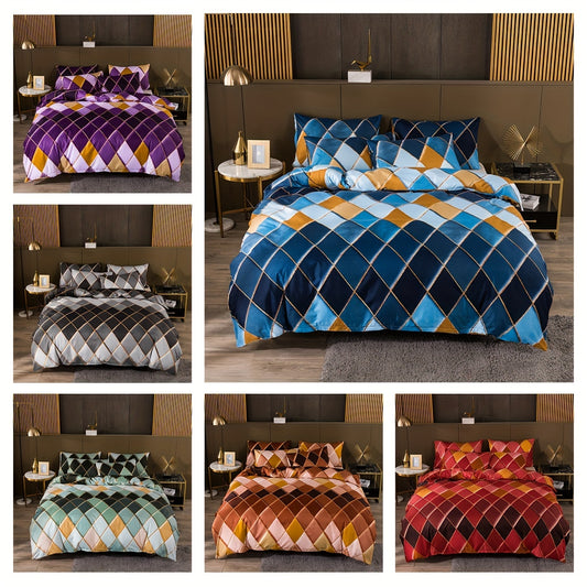 Add a bold color statement to any bedroom with this stylish and cozy 3-piece duvet cover set. Featuring a duvet cover and two pillowcases made from a soft polyester and spandex blend, this set is perfect for creating a relaxing and inviting atmosphere. Enjoy a comfortable night’s sleep with this set that is sure to last.