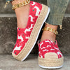 Stylish Women's Deer Print Canvas Shoes: Comfortable Slip-On Espadrille Shoes with Platform - Perfect for Christmas