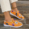 Pumpkin Ghost Cartoon Women's Canvas Shoes - Slip-On Shoes for Casual Outdoor Travel