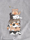 Stylish and Casual: Women's Cat Print Crew Neck T-Shirt - A Must-Have for Spring/Summer Fashion!