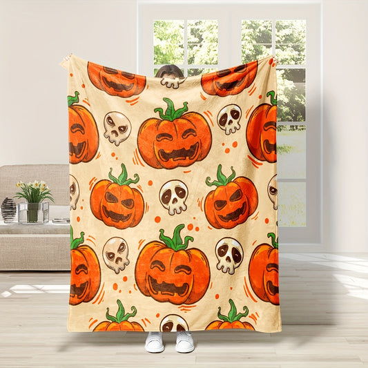 This Spooktacular Halloween Flannel Blanket provides warmth and comfort in a stylish, festive design. Made of soft cotton flannel for a super soft touch, it's perfect for home decor and gift giving.