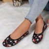 Festive and Comfortable Women's Cartoon Print Flats: Lightweight Slip-on Shoes for Daily Wear and Christmas Celebrations